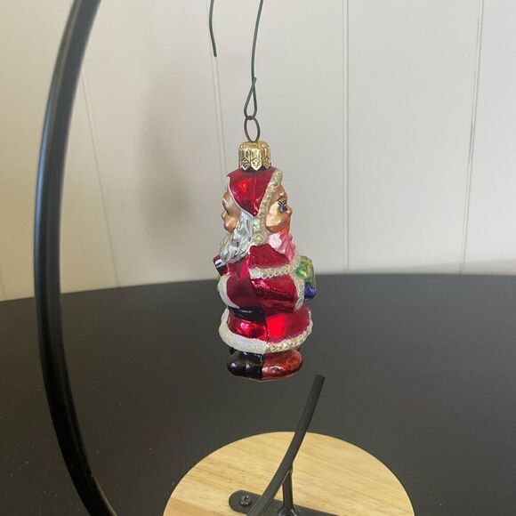 Old World Christmas Glass Ornament 2 Sided  Santa & Mrs Claus Red 3.5" Tall - Picture 5 of 7